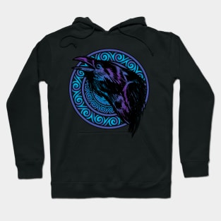 Imposing Raven with Celtic-Norse Design Hoodie